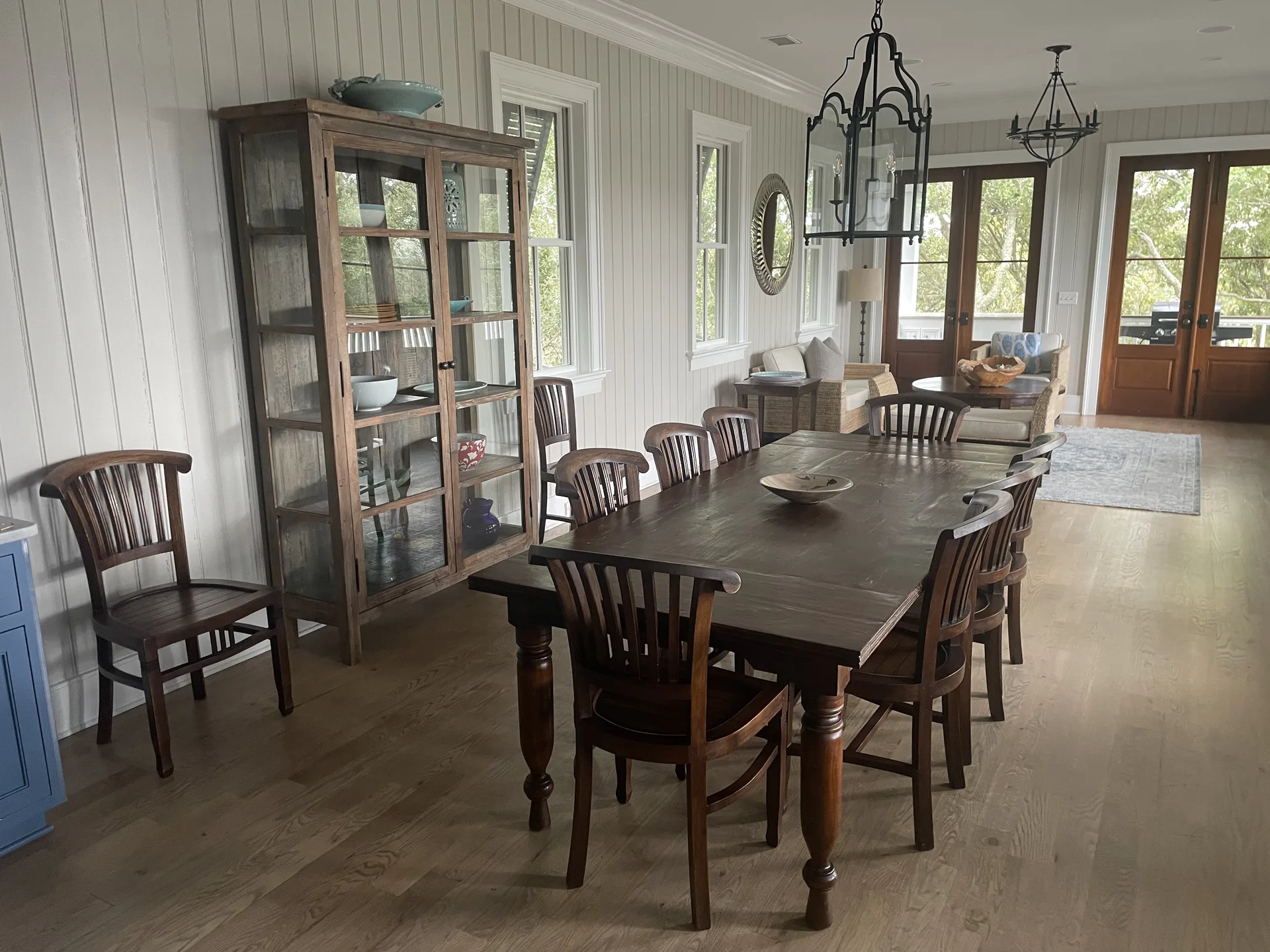 Blue kitchen island at 3301 Palm Blvd, Isle of Palms